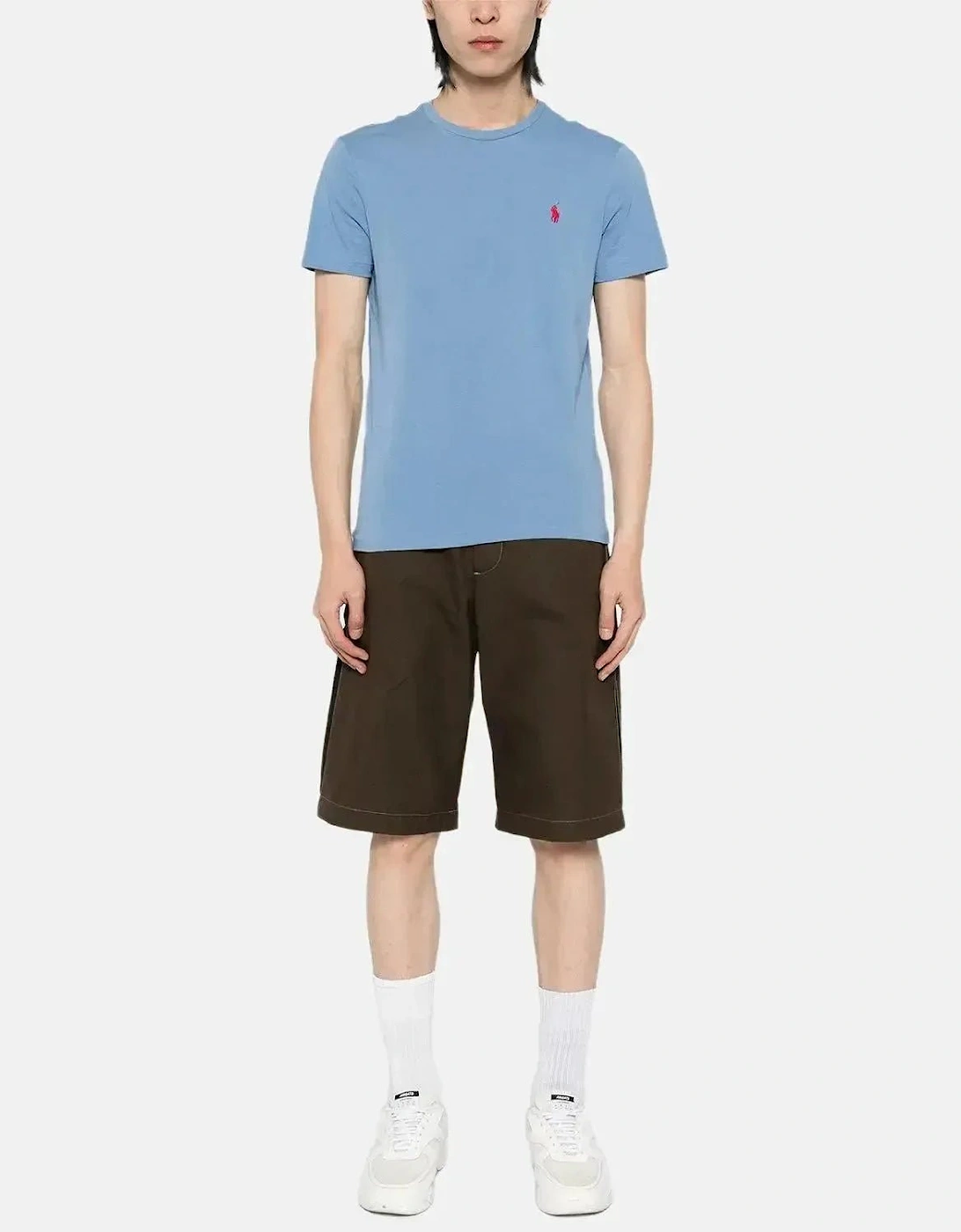 RALPH LAUREN CUSTOM SLIM FIT JERSEY T-SHIRT CAMPUS BLUE
