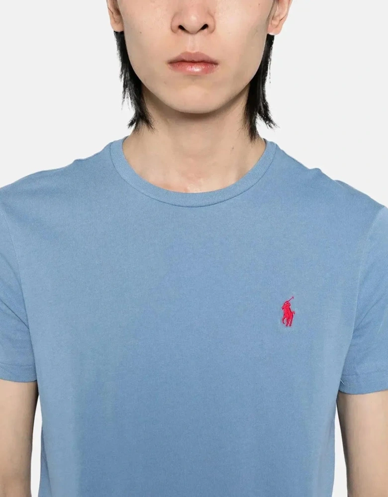 RALPH LAUREN CUSTOM SLIM FIT JERSEY T-SHIRT CAMPUS BLUE