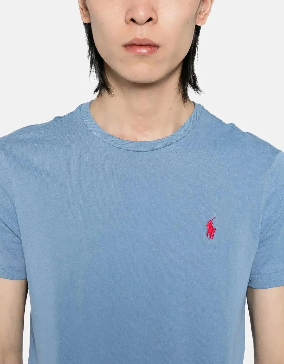 RALPH LAUREN CUSTOM SLIM FIT JERSEY T-SHIRT CAMPUS BLUE