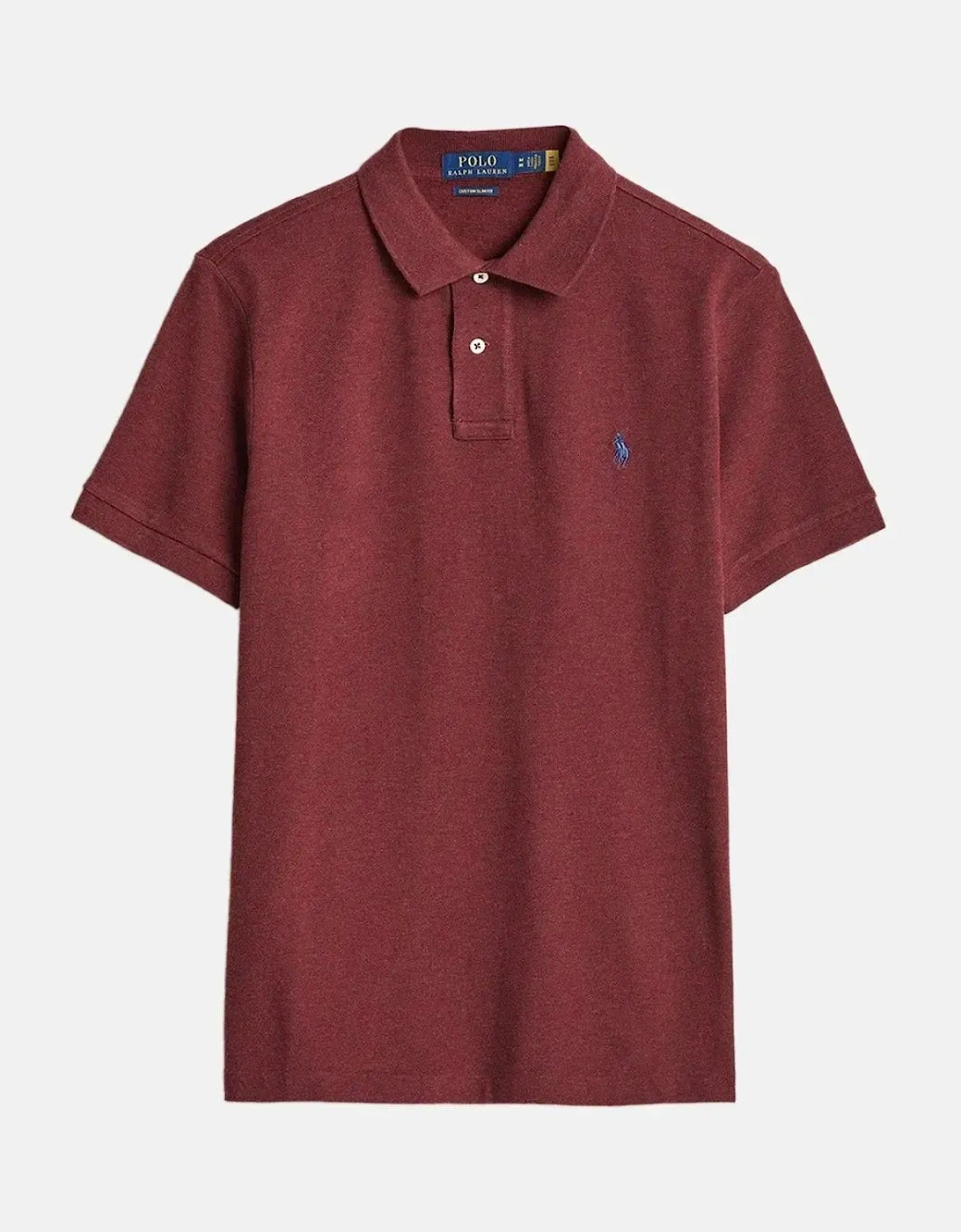 RALPH LAUREN MENS CUSTOM SLIM FIT MESH POLO SHIRT SPRING WINE HEATHER, 6 of 5