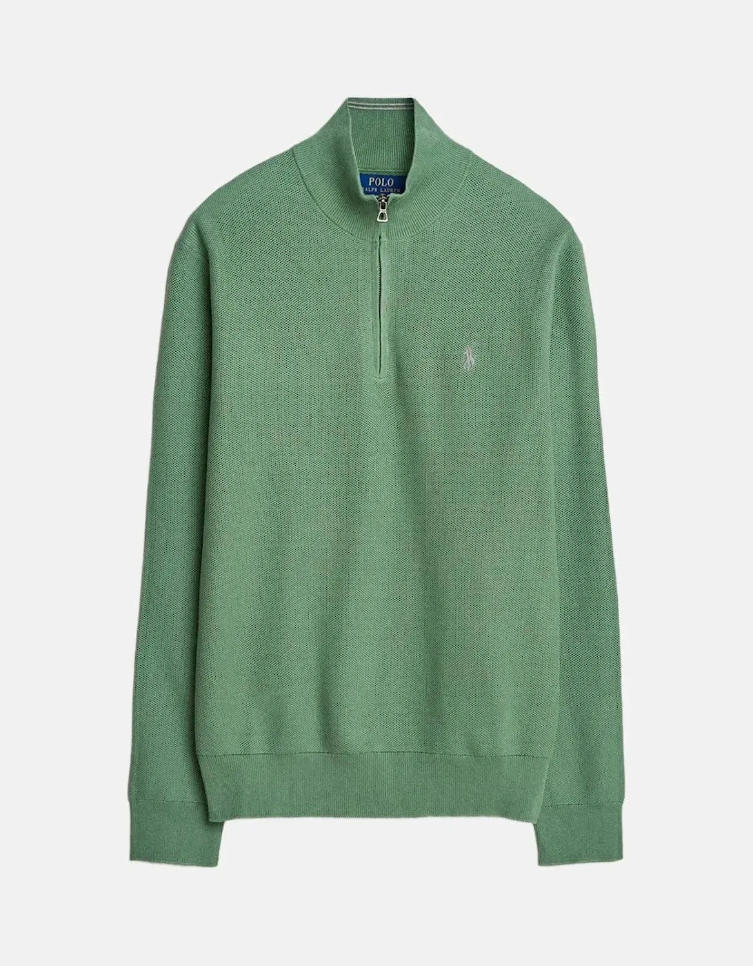 RALPH LAUREN MENS MESH KNIT COTTON 1/4 ZIP JUMPER FATIGUE, 6 of 5