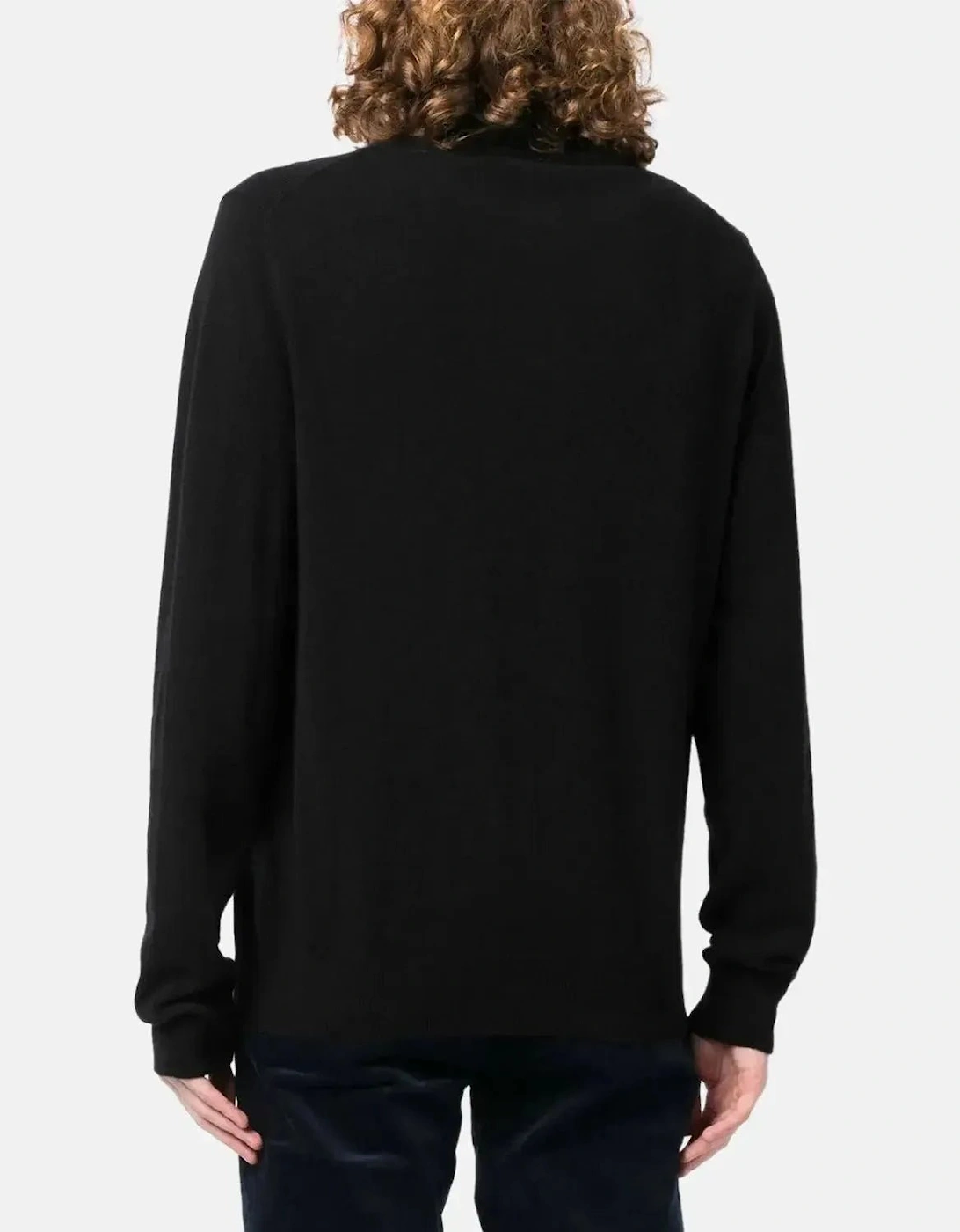 RALPH LAUREN MENS WOOL 1/4 ZIP JUMPER BLACK