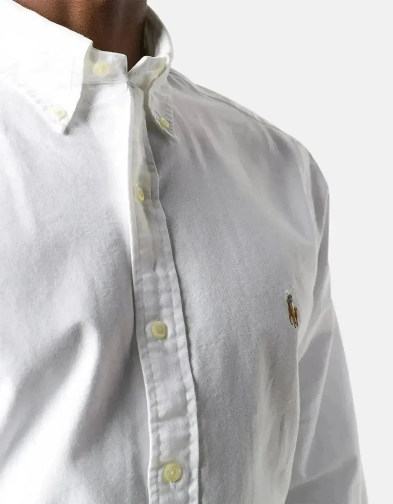 RALPH MENS LAUREN CUSTOM FIT OXFORD SHIRT WHITE
