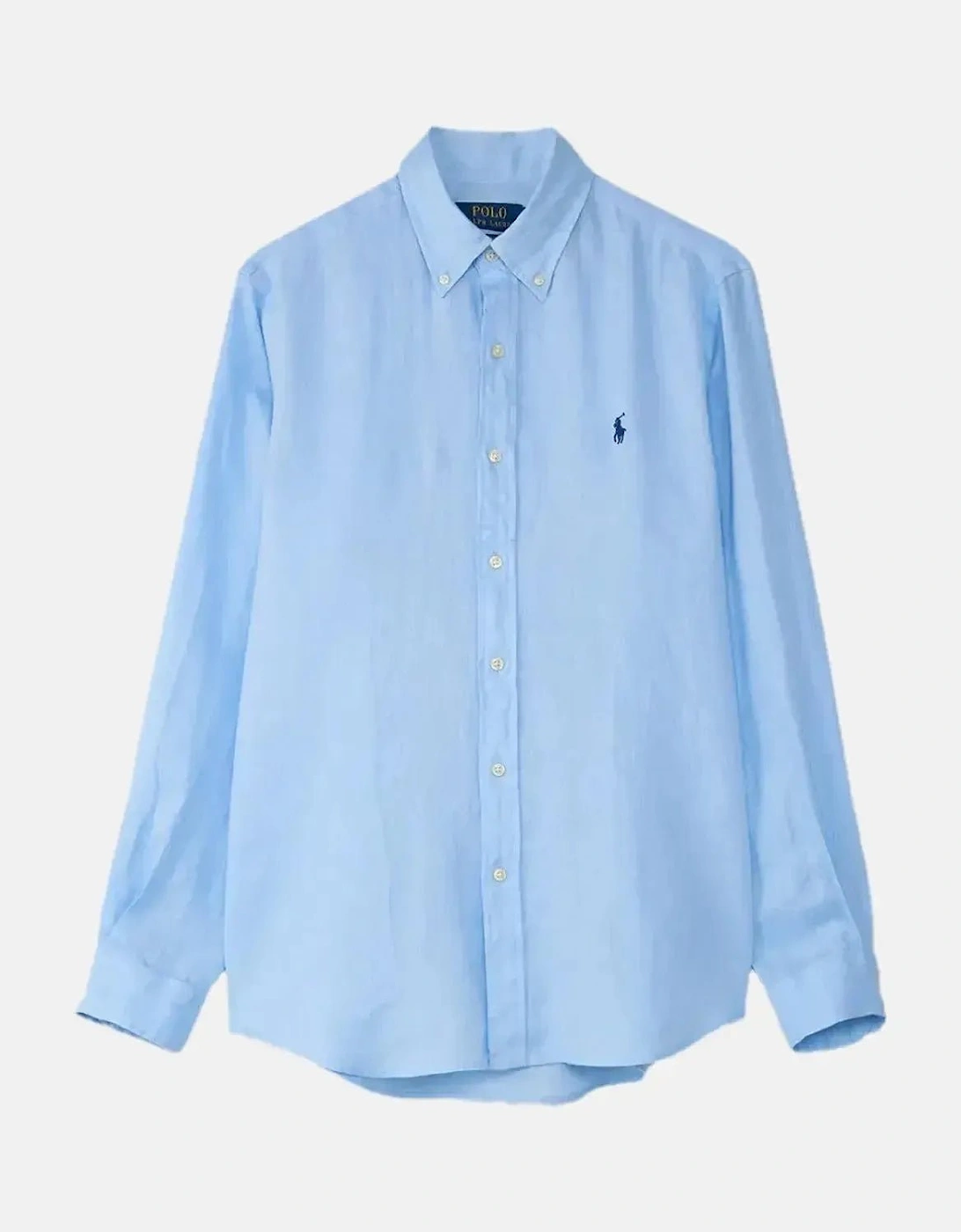 RALPH LAUREN MENS CUSTOM FIT LINEN SHIRT OFFICE BLUE, 6 of 5