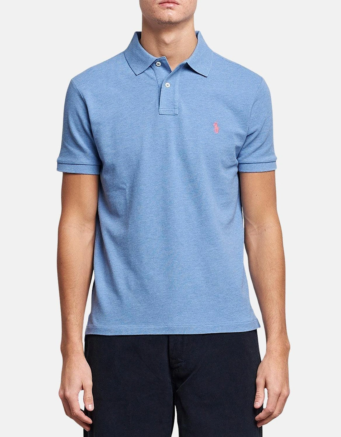 RALPH LAUREN CUSTOM SLIM FIT POLO SHIRT SOFT ROYAL HEATHER