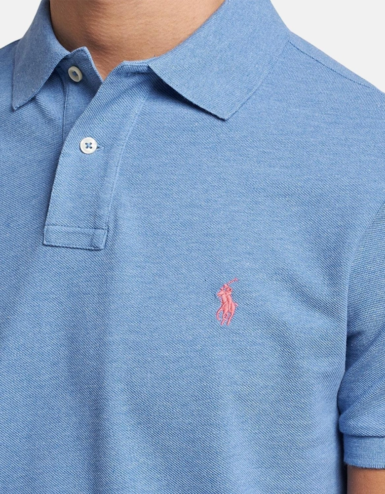 RALPH LAUREN CUSTOM SLIM FIT POLO SHIRT SOFT ROYAL HEATHER