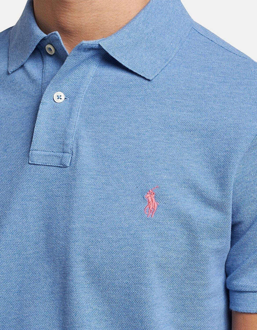 RALPH LAUREN CUSTOM SLIM FIT POLO SHIRT SOFT ROYAL HEATHER