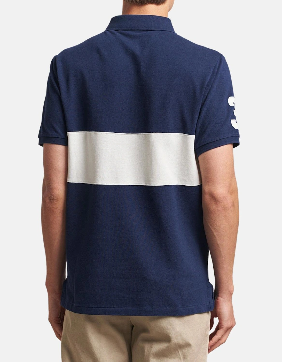 RALPH LAUREN CUSTOM SLIM FIT TEAM COLOURS POLO SHIRT NEWPORT NAVY NEVIS
