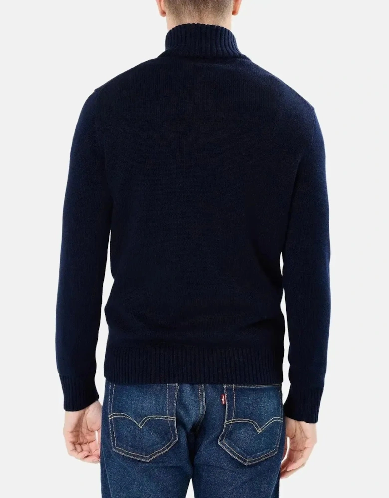 RALPH LAUREN COTTON 1/4 ZIP JUMPER HUNTER NAVY