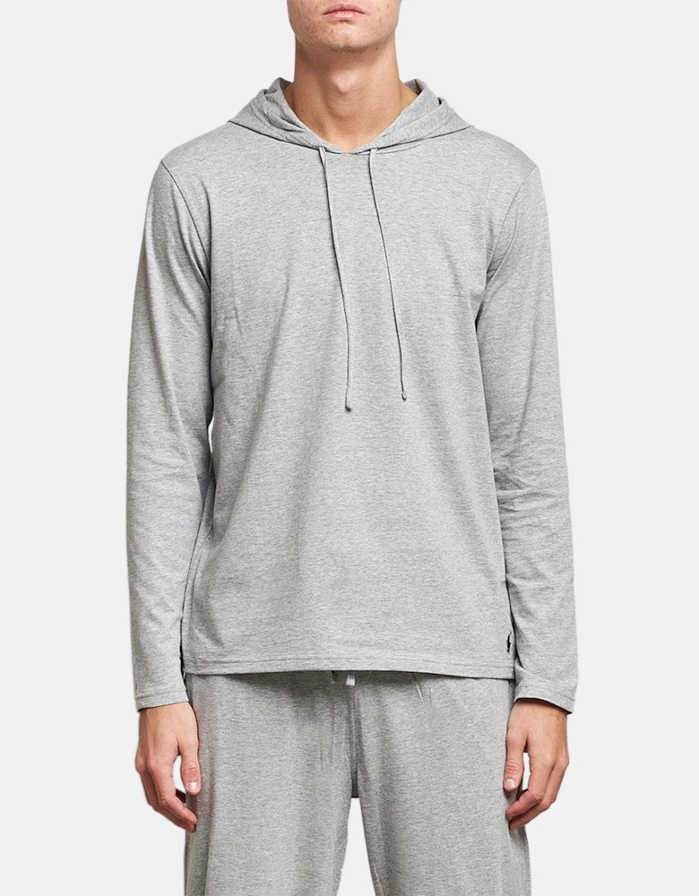 RALPH LAUREN COTTON JERSEY SLEEP HOODIE ANDOVER HEATHER
