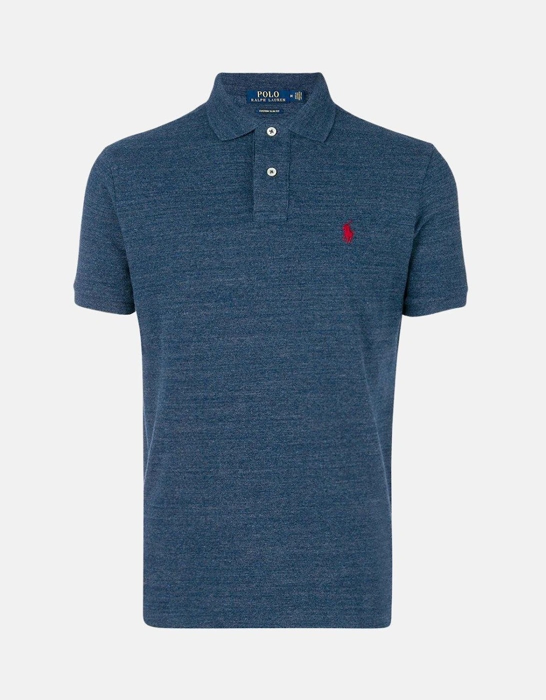 RALPH LAUREN CUSTOM SLIM FIT POLO SHIRT ROYAL HEATHER