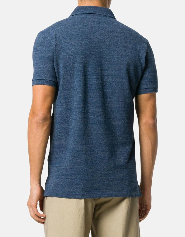 RALPH LAUREN CUSTOM SLIM FIT POLO SHIRT ROYAL HEATHER