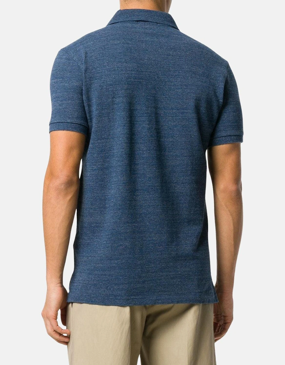 RALPH LAUREN CUSTOM SLIM FIT POLO SHIRT ROYAL HEATHER