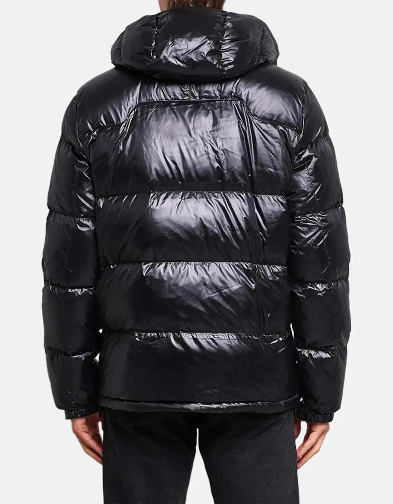 RALPH MENS LAUREN GORHAM GLOSSED DOWN JACKET BLACK GLOSSY