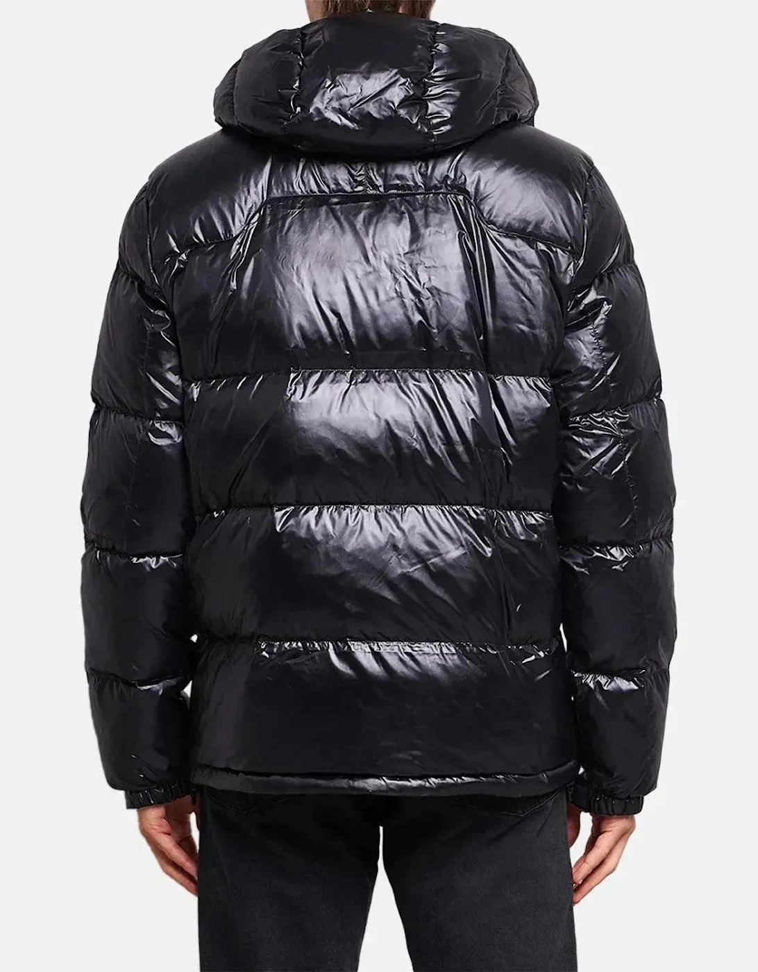 RALPH MENS LAUREN GORHAM GLOSSED DOWN JACKET BLACK GLOSSY