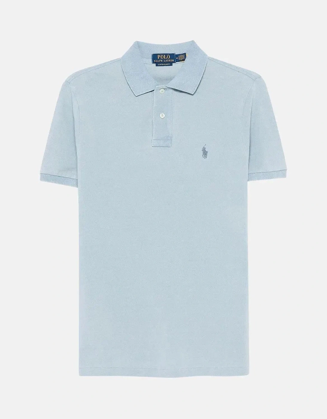 RALPH LAUREN MENS CUSTOM SLIM FIT INDIGO MESH POLO SHIRT LIGHT INDIGO