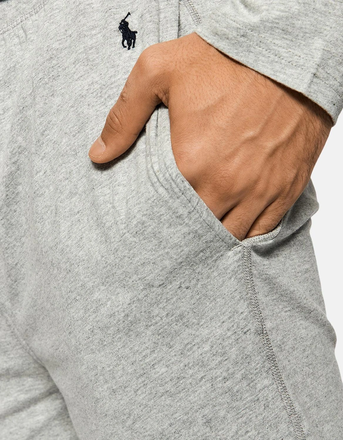 RALPH LAUREN COTTON JERSEY SLEEP JOGGERS HEATHER GREY