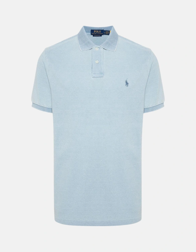 RALPH LAUREN CUSTOM SLIM FIT POLO SHIRT LIGHT INDIGO