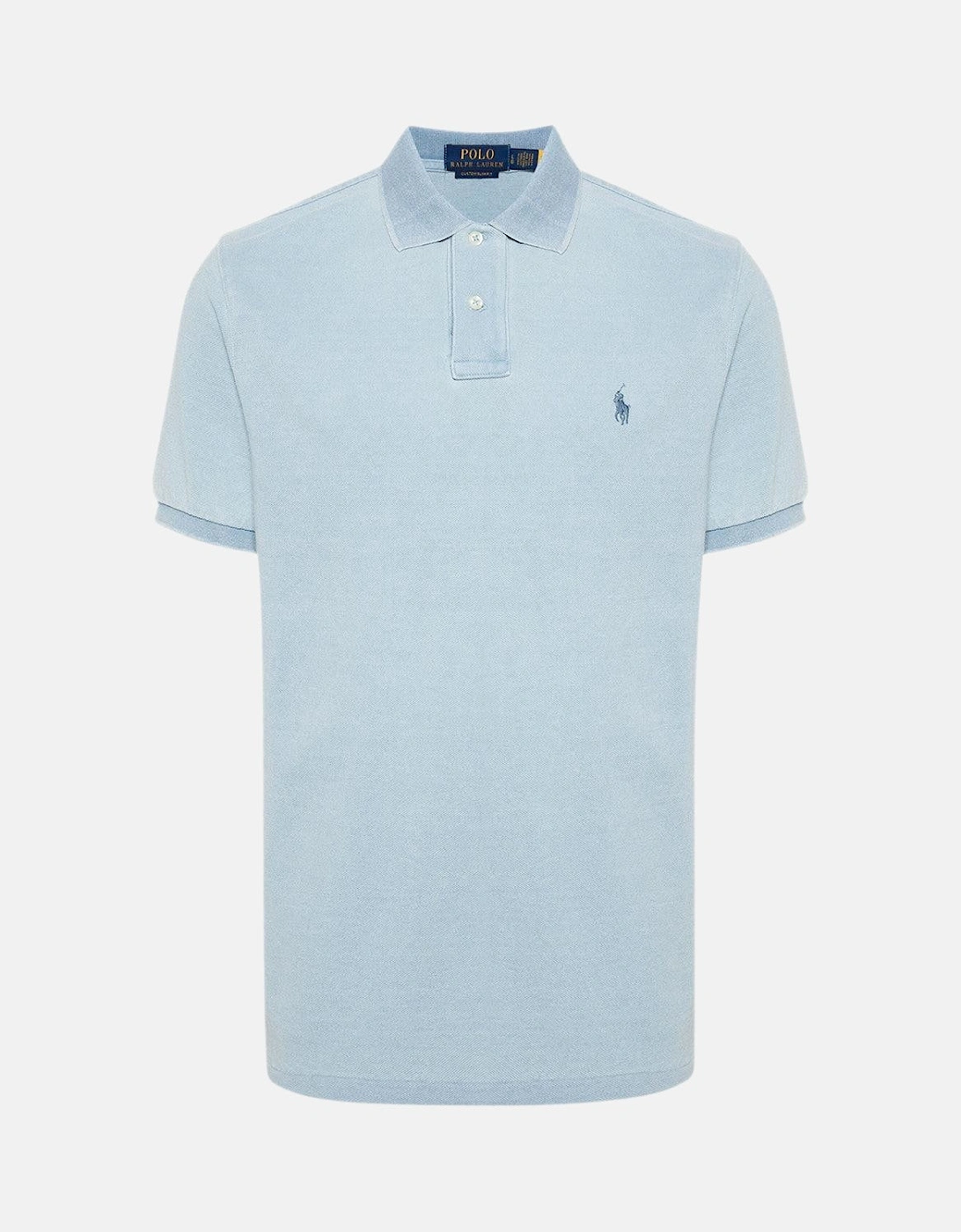RALPH LAUREN CUSTOM SLIM FIT POLO SHIRT LIGHT INDIGO