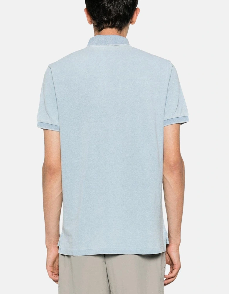 RALPH LAUREN CUSTOM SLIM FIT POLO SHIRT LIGHT INDIGO