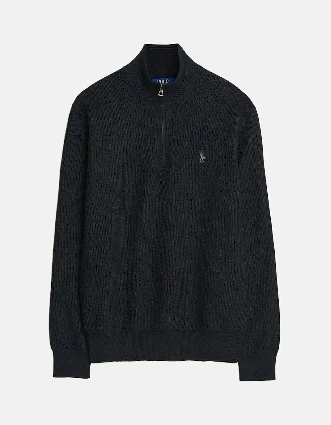RALPH LAUREN MESH KNIT COTTON 1/4 ZIP KNIT BLACK, 6 of 5