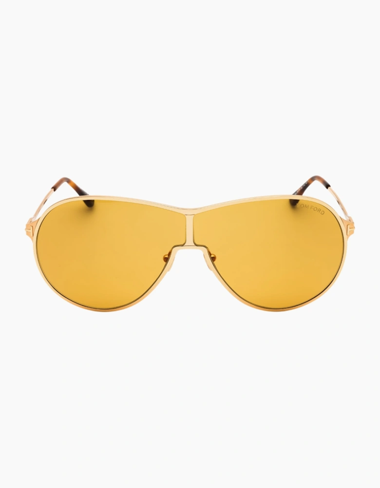 Tom Ford Gaia Shiny Deep Gold Sunglasses