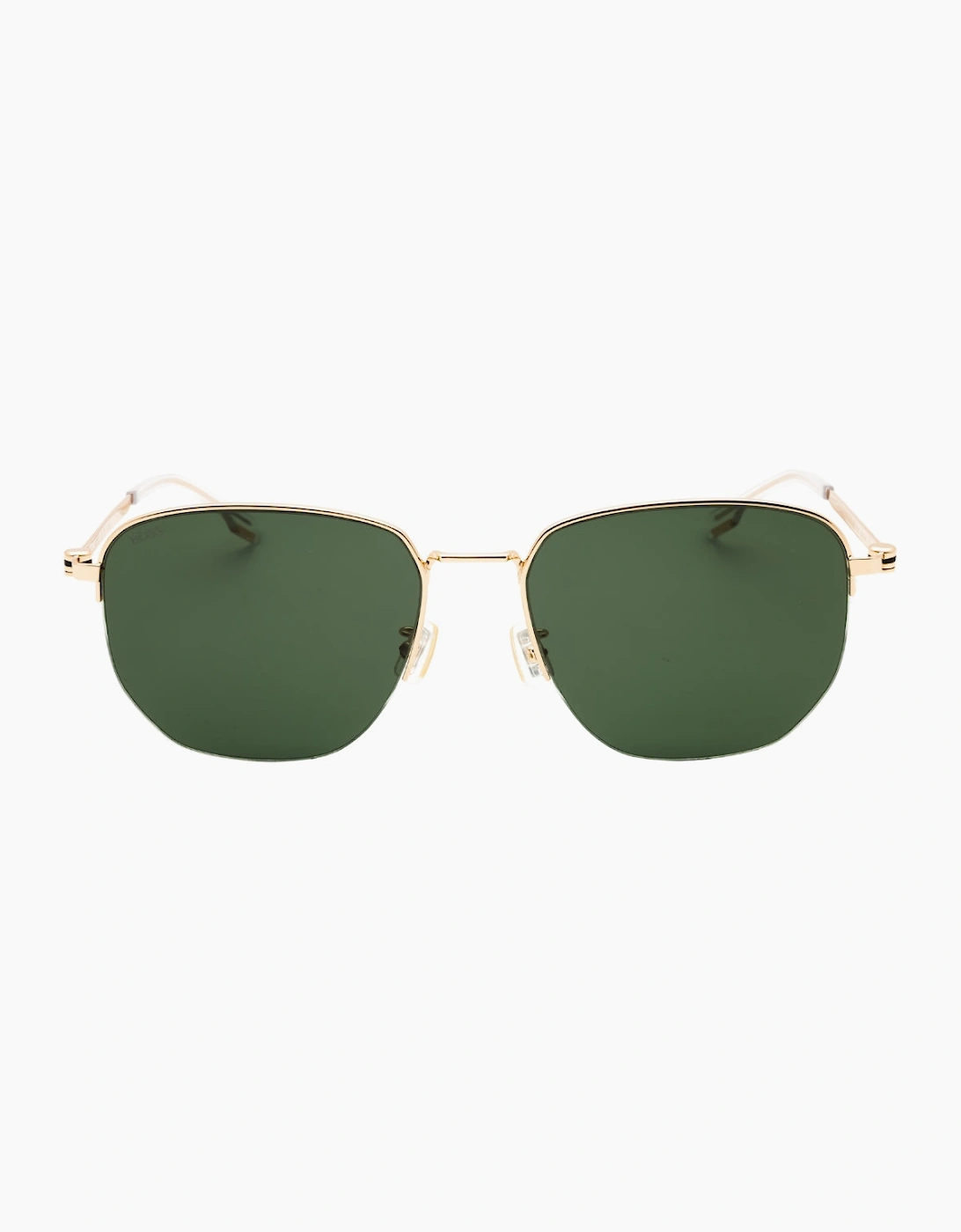Men's Hugo Boss Gold Frame Green Lens Sunglasses - Size, One Size