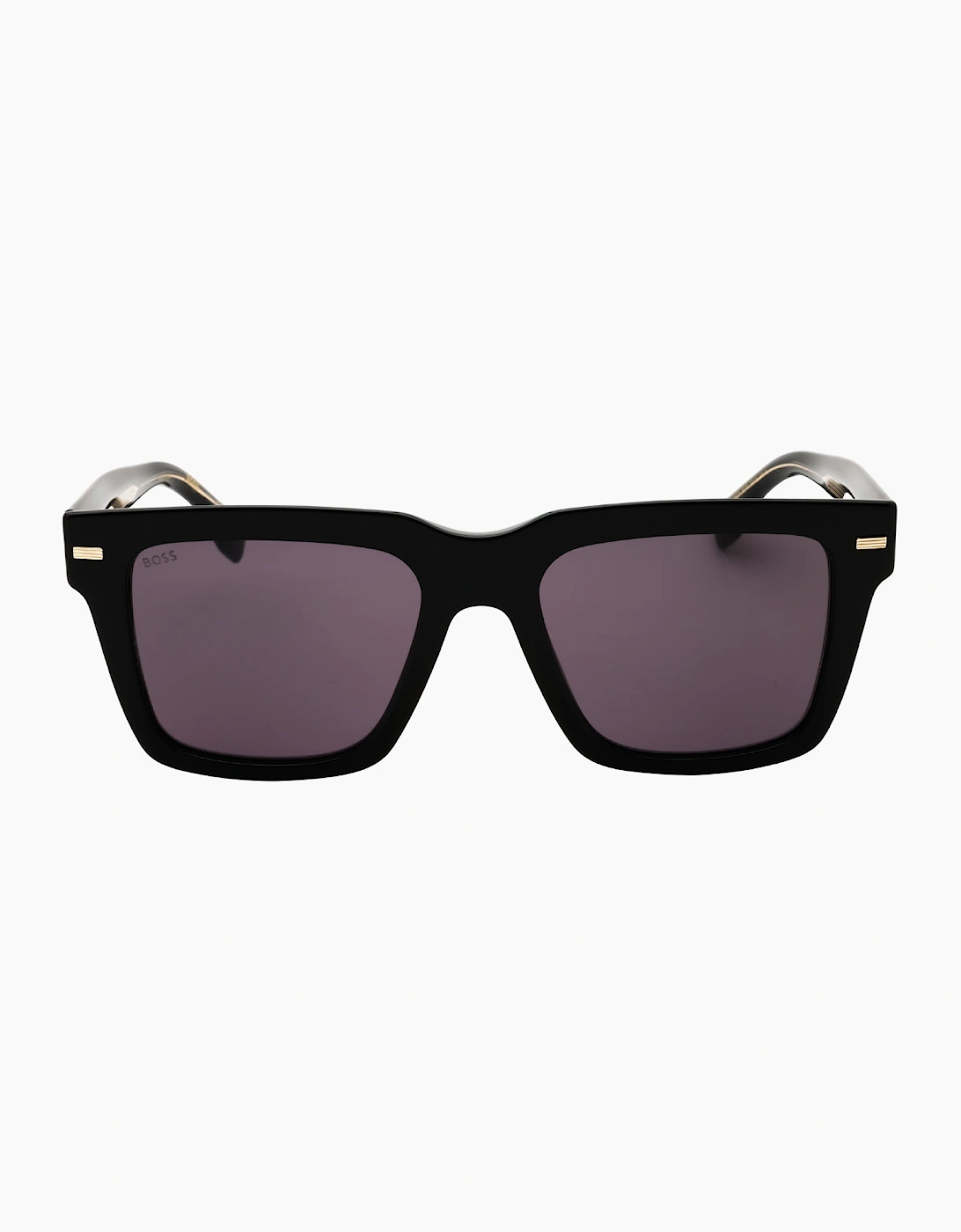 Men's Hugo Boss Dark Grey Lens Black Sunglasses - Size, One Size