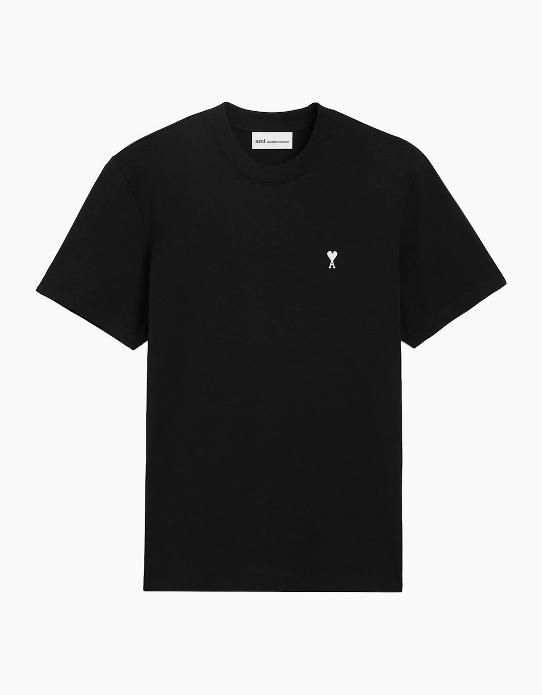 Ami Paris Ami de Couer White Logo T-Shirt in Black