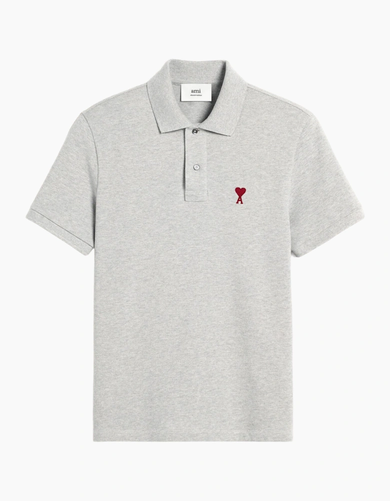 Ami Paris Ami De Coeur Polo Shirt in Grey