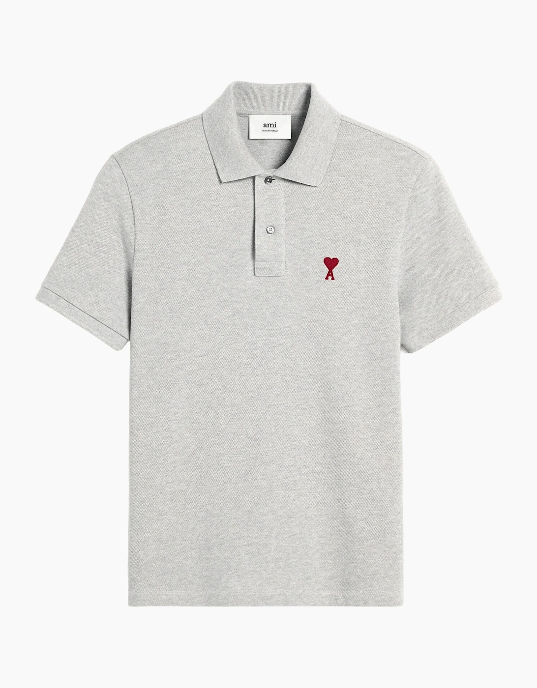 Ami Paris Ami De Coeur Polo Shirt in Grey