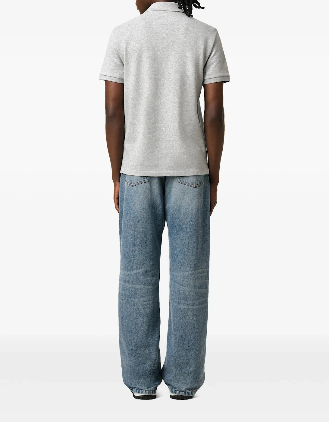 Ami Paris Ami De Coeur Polo Shirt in Grey