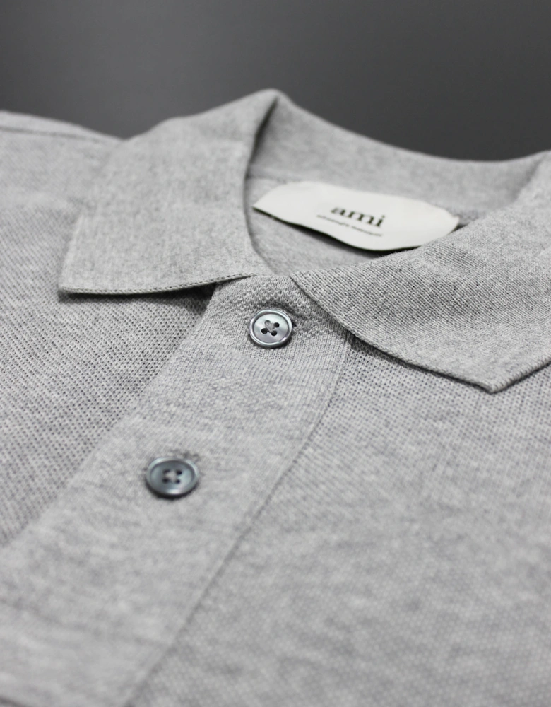 Ami Paris Ami De Coeur Polo Shirt in Grey