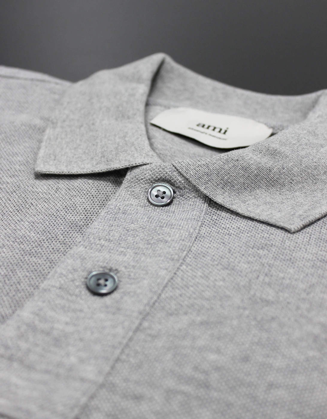 Ami Paris Ami De Coeur Polo Shirt in Grey