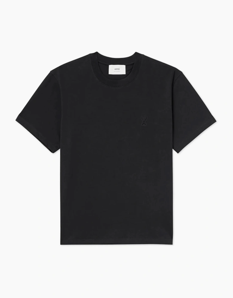 Ami Paris 'Ami De Coeur' Logo-Embossed T-Shirt in Black