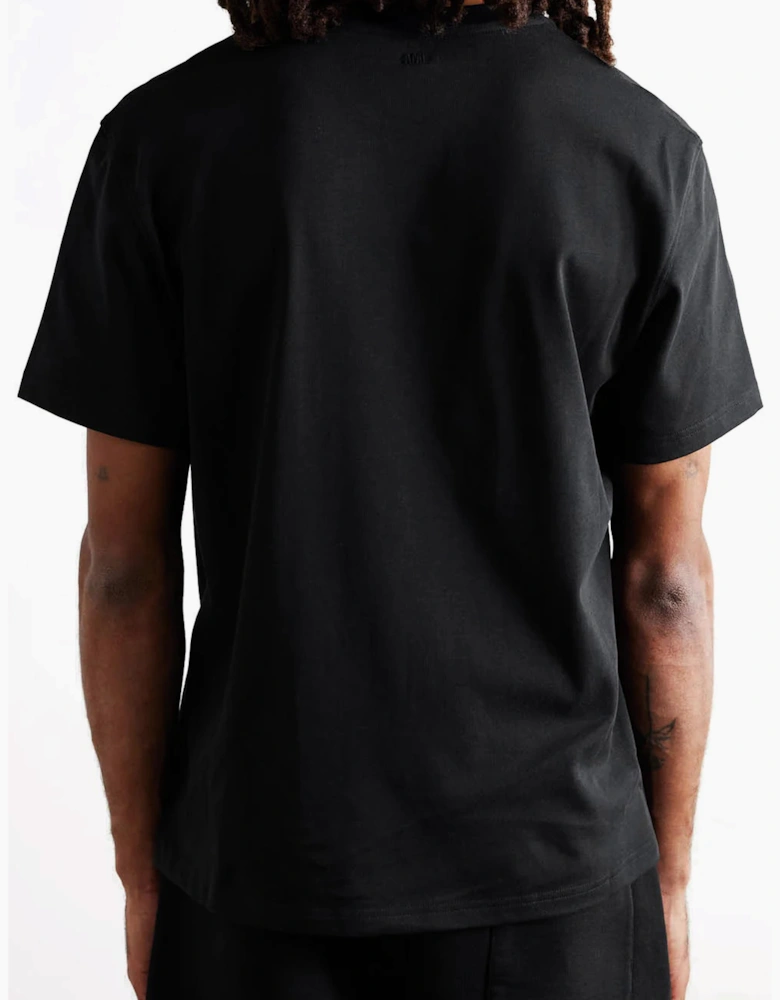 Ami Paris 'Ami De Coeur' Logo-Embossed T-Shirt in Black