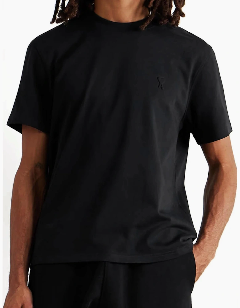 Ami Paris 'Ami De Coeur' Logo-Embossed T-Shirt in Black