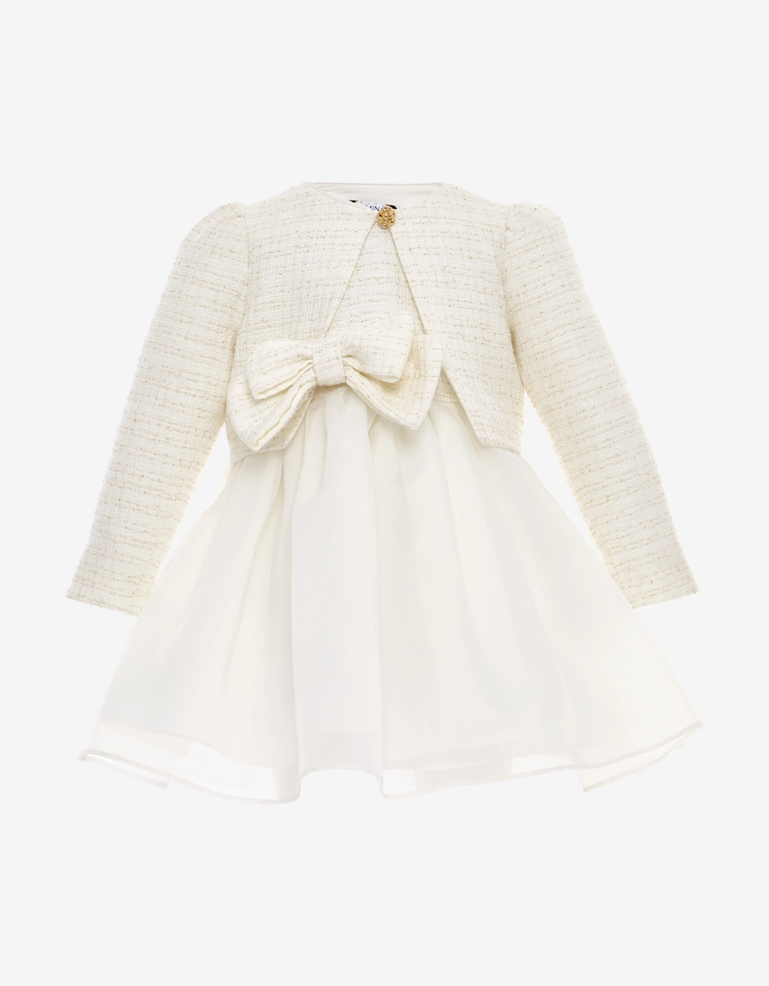 FLOREL Baby Girls Dress and Jacket Set in Ivory