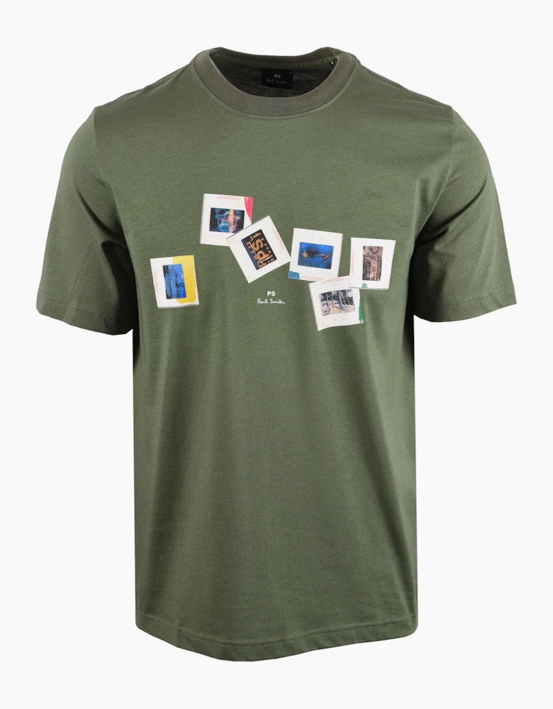 PAUL SMITH REG FIT SS T-SHIRT SLIDES GREEN