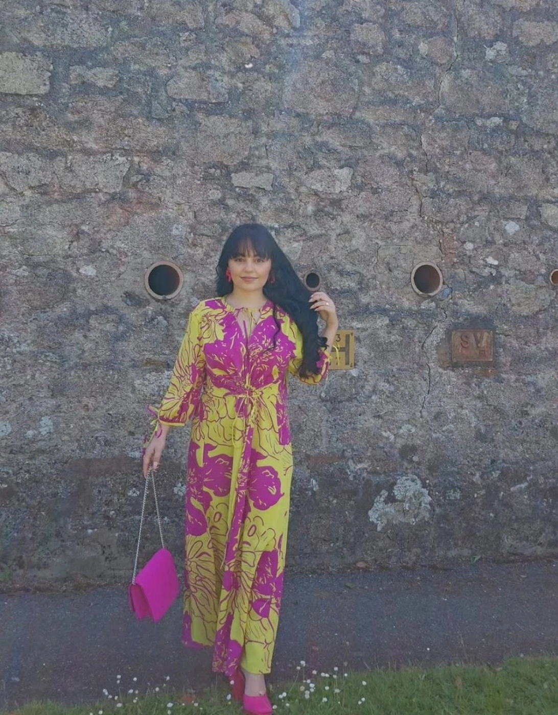Yellow Silk Blend Sienna Maxi Kimono Dress