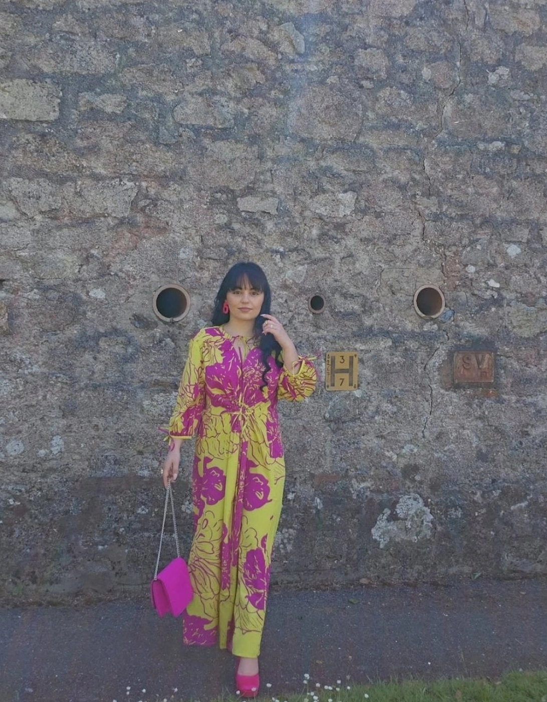 Yellow Silk Blend Sienna Maxi Kimono Dress