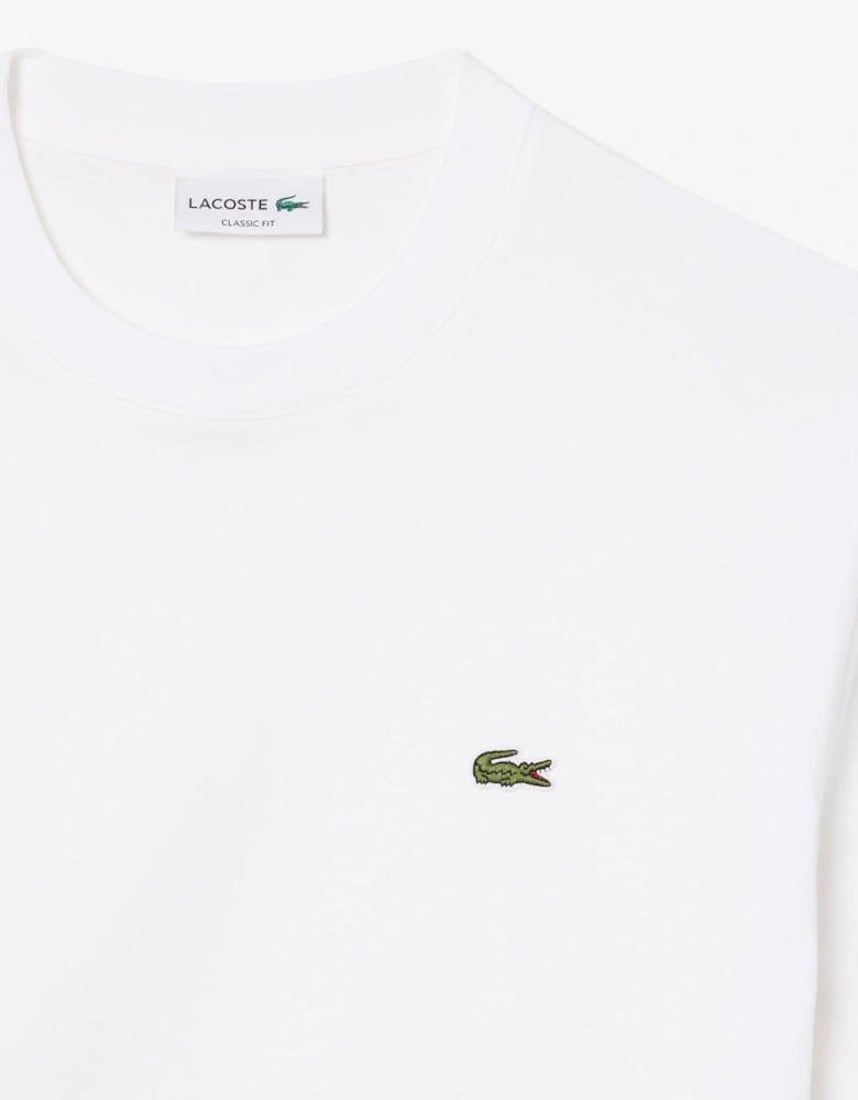 Lacoste Mens Classic Fit Cotton Jersey T-Shirt - White 001