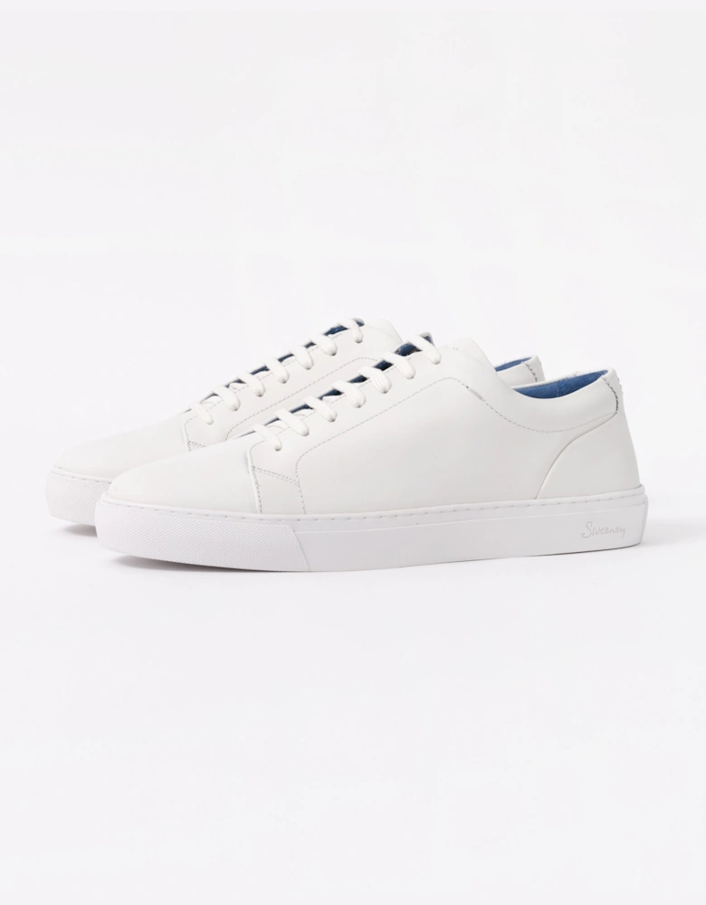Oliver Sweeney Hayle Antiqued Calf Leather Mens Trainers - White