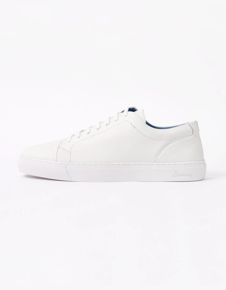 Oliver Sweeney Hayle Antiqued Calf Leather Mens Trainers - White
