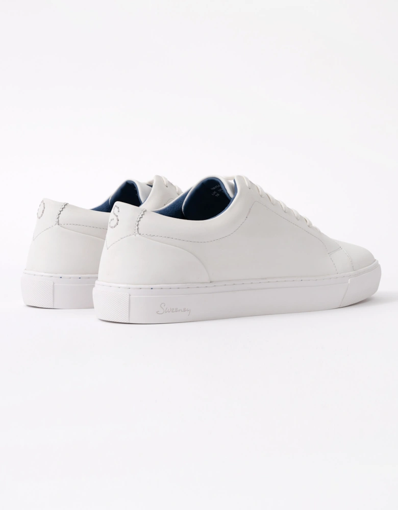 Oliver Sweeney Hayle Antiqued Calf Leather Mens Trainers - White
