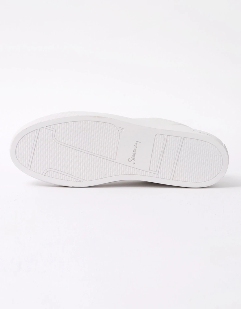 Oliver Sweeney Hayle Antiqued Calf Leather Mens Trainers - White