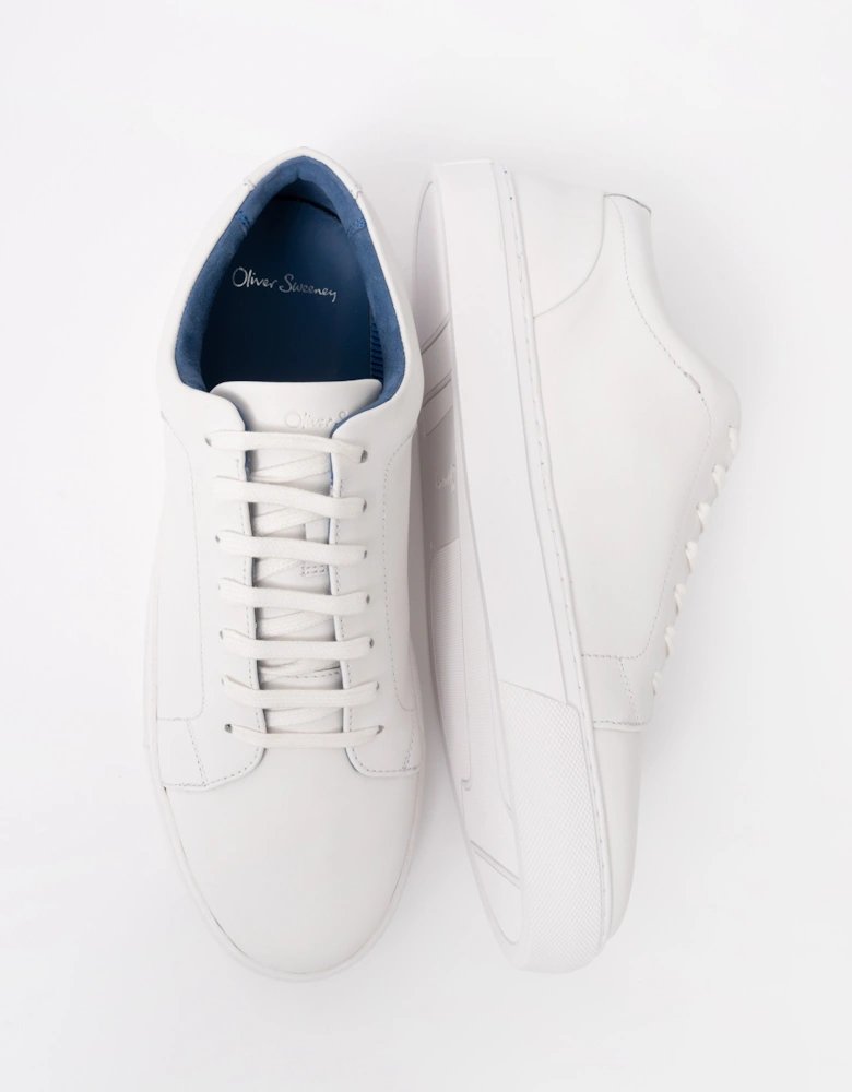 Oliver Sweeney Hayle Antiqued Calf Leather Mens Trainers - White