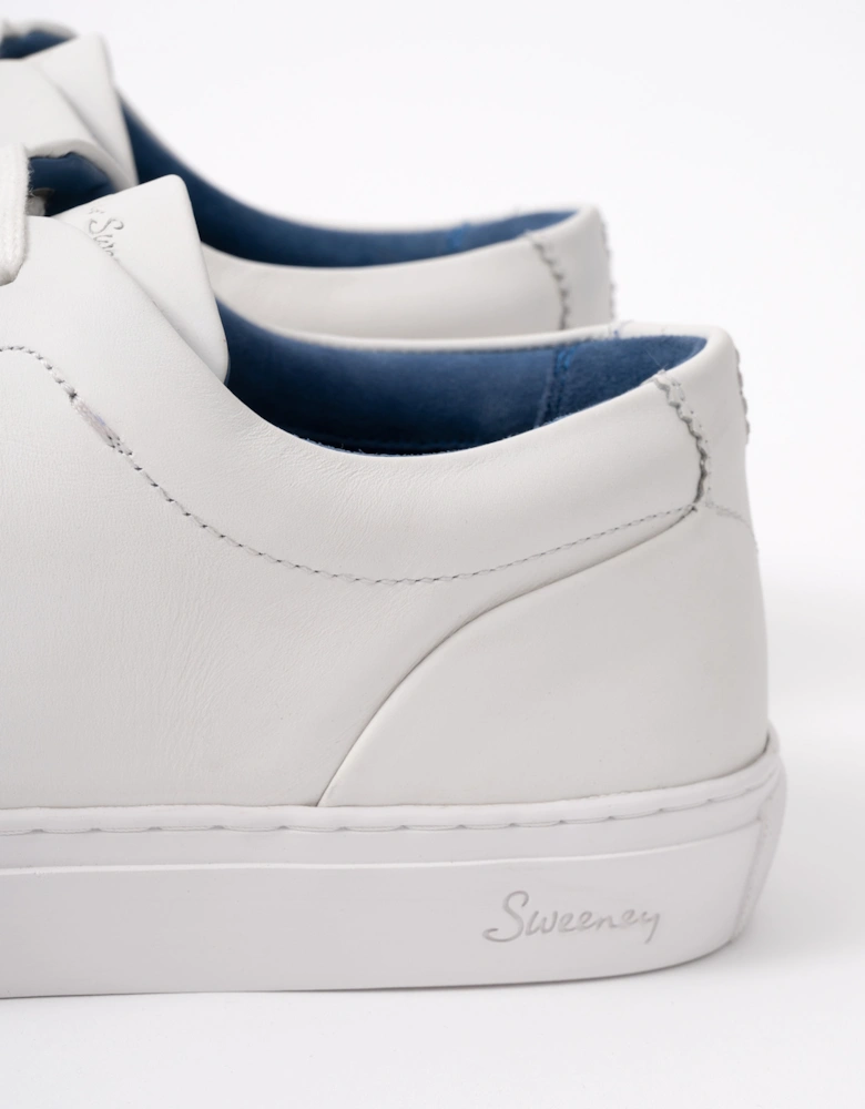 Oliver Sweeney Hayle Antiqued Calf Leather Mens Trainers - White