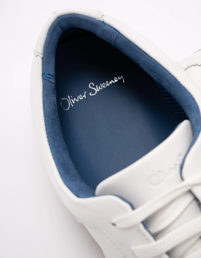Oliver Sweeney Hayle Antiqued Calf Leather Mens Trainers - White
