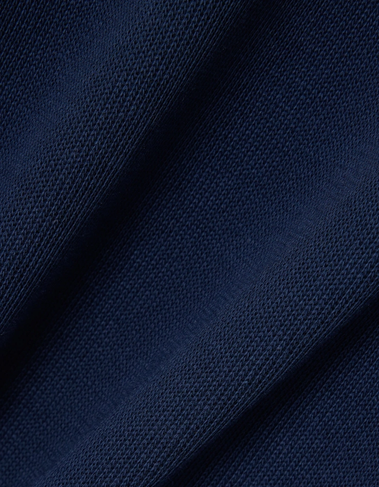 Lacoste Mens Zippered Stand-Up Collar Cotton Sweatshirt - Navy Blue 166